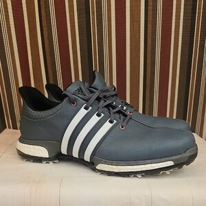 Adidas Men's Dark Gray and White Athletic Shoes